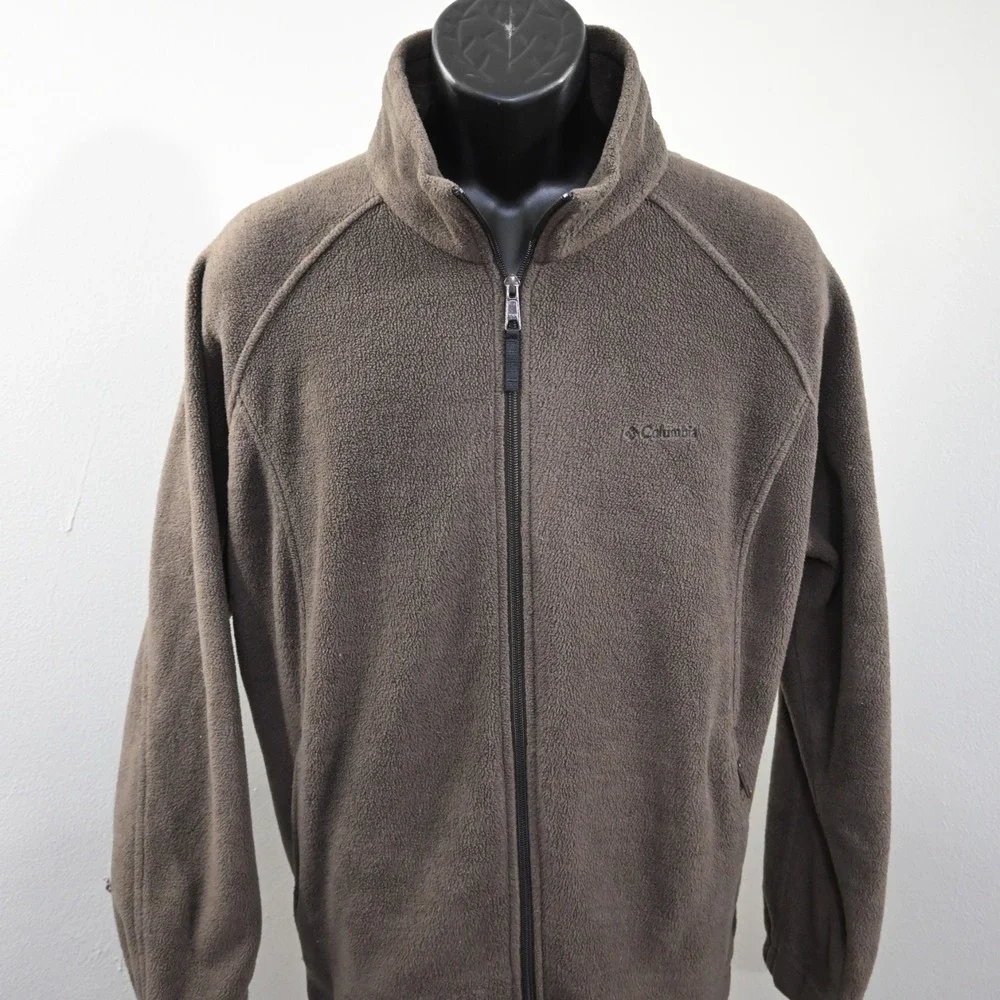 Columbia Fleece Jacket‎ Brown Full Zip W/ Pockets Long Sleeve Womens Size 3XL